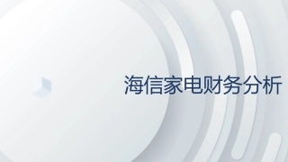 海信家电财务分析