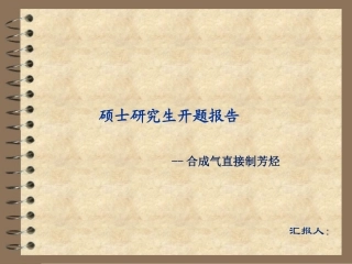 合成气直接制芳烃开题报告