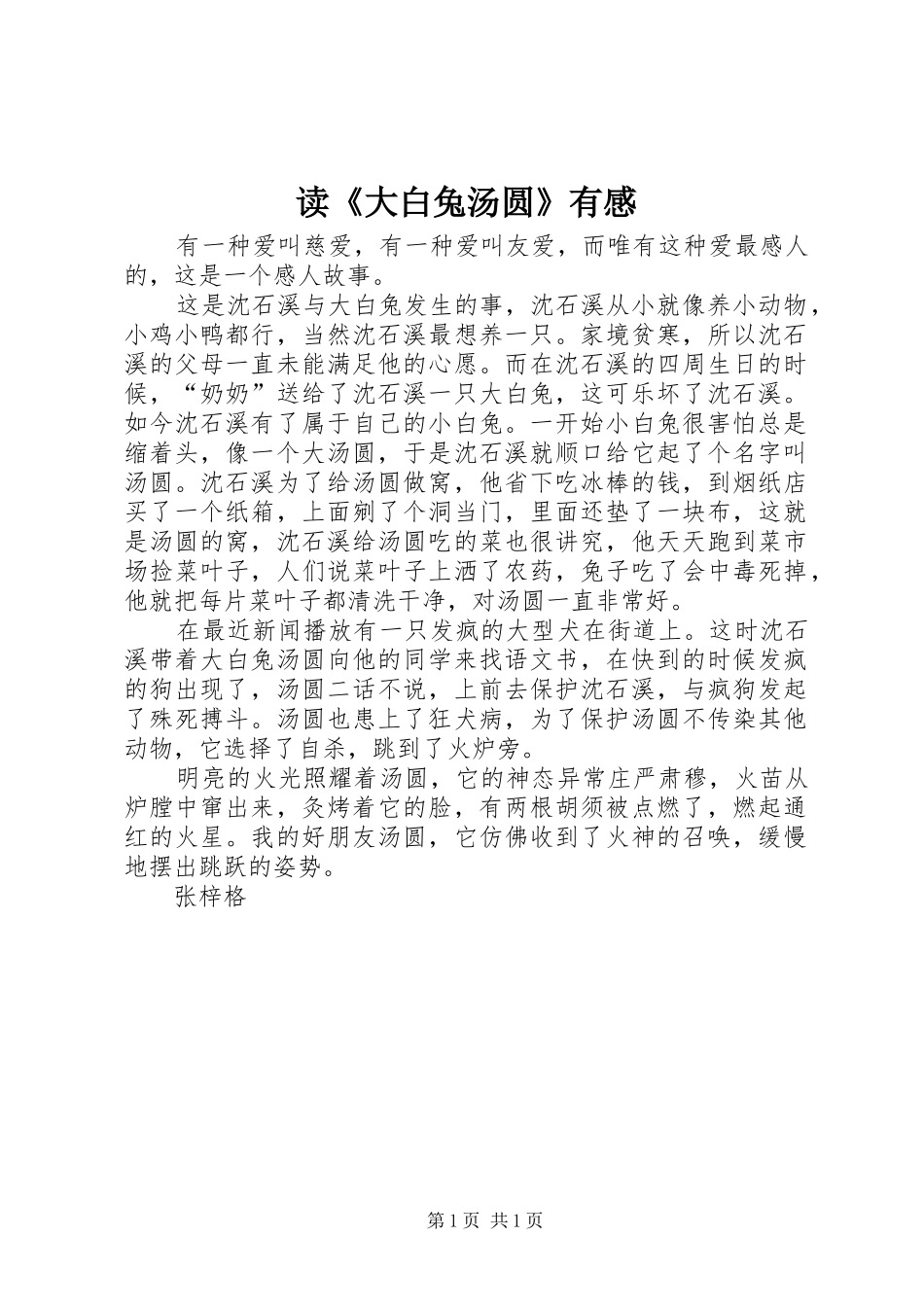 读大白兔汤圆有感_第1页