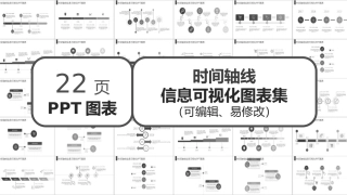 灰色时间轴线信息可视化图表