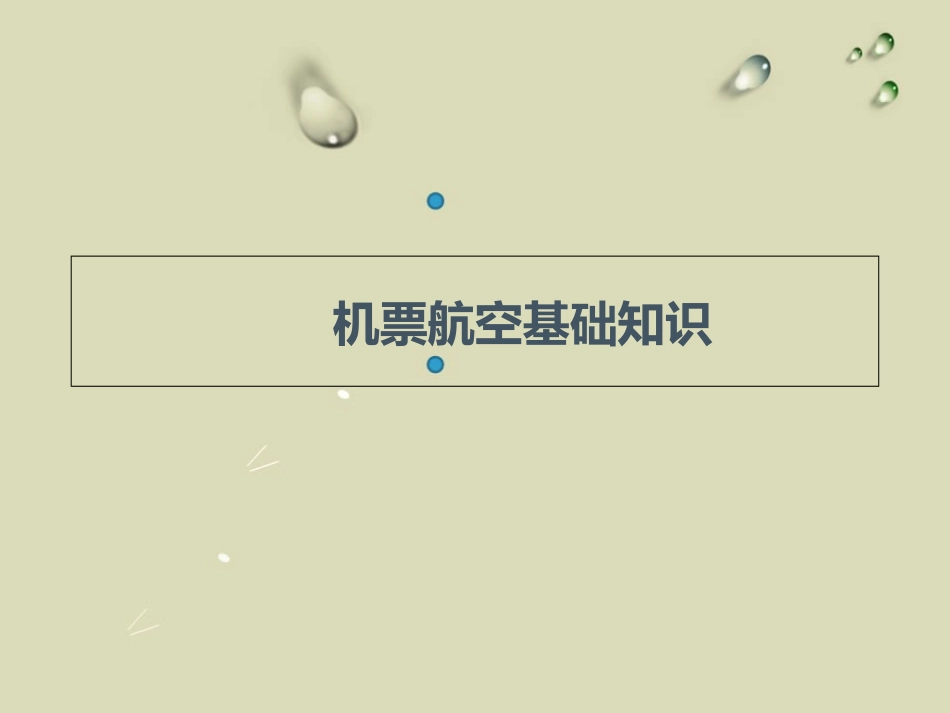 机票基础知识_第1页