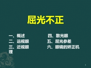 基础眼屈光学屈光不正
