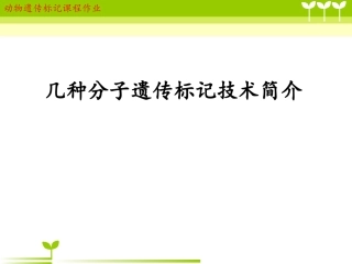 几种分子遗传标记技术