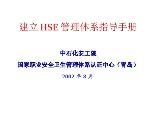 建立HSE管理体系指导手册