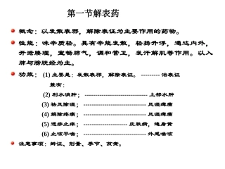 解表药辛凉解表药辛温解表药