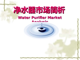 净水器市场分析