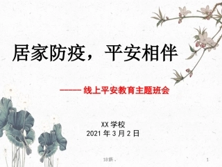 居家防疫安全相伴线上安全教育主题班会.