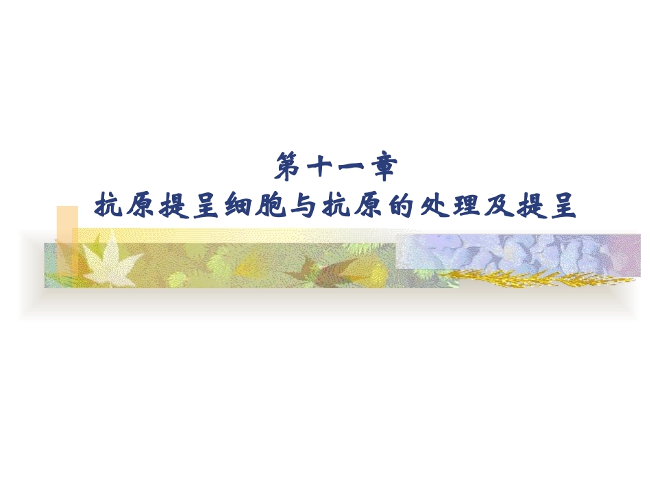 抗原提呈细胞与抗原的处置及提呈_第1页