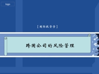 跨国公司的风险管理