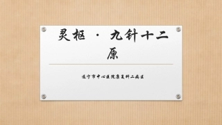 灵枢九针十二原