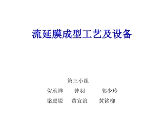 流延膜成型工艺及设备讲解