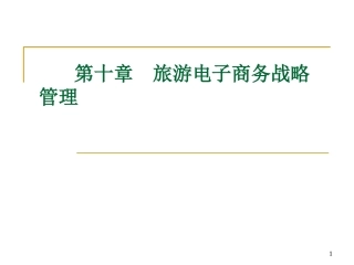 旅游电子商务战略管理