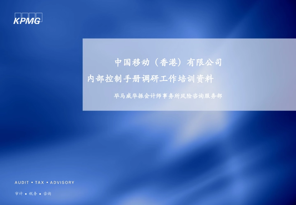 内部控制手册调研工作培训资料_第1页