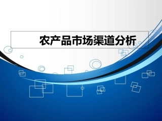 农产品市场渠道分析