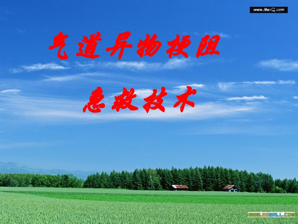 气道异物梗阻急救技术课件_第1页