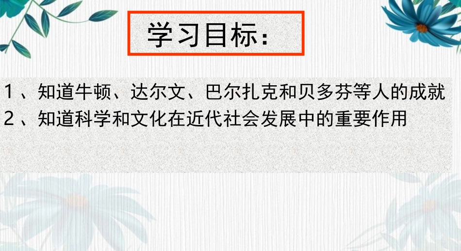 人教版初中历史九年级下册第7课《近代科学与文化》课件_第3页