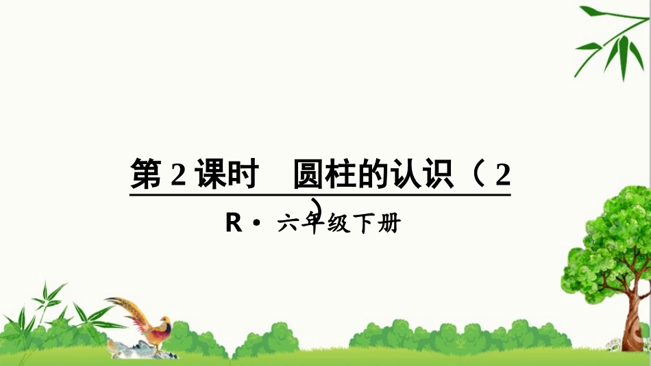 人教版六年级下册数学第2课时圆柱的认识课件_第1页