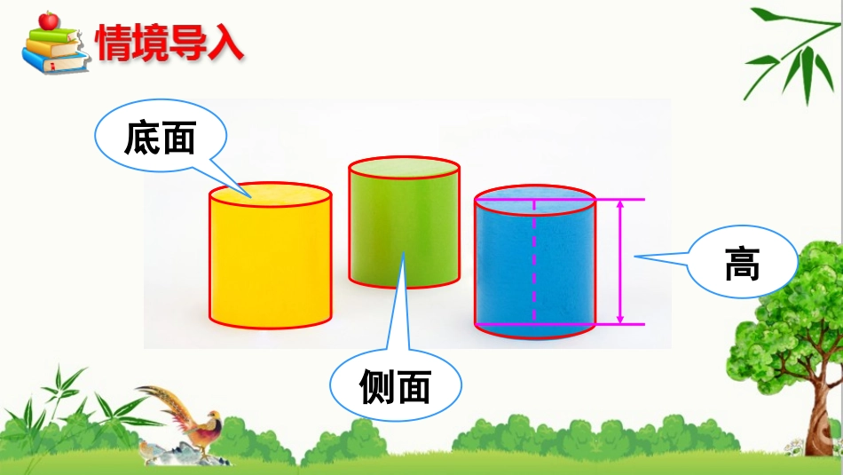 人教版六年级下册数学第2课时圆柱的认识课件_第2页