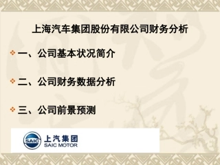 上海汽车财务分析