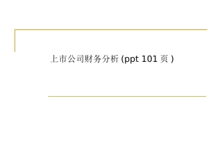 上市公司财务分析