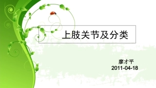 上肢关节及分类