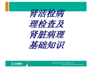 肾活检病理检查及肾脏病理基础知识优质课件