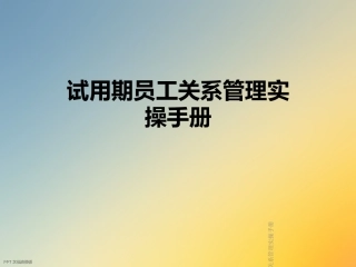 试用期员工关系管理实操手册