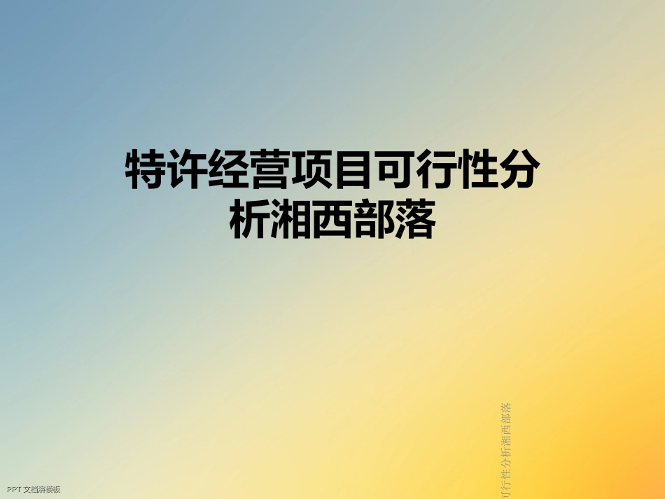 特许经营项目可行性分析湘西部落_第1页