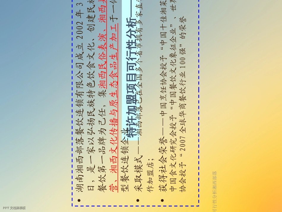 特许经营项目可行性分析湘西部落_第3页