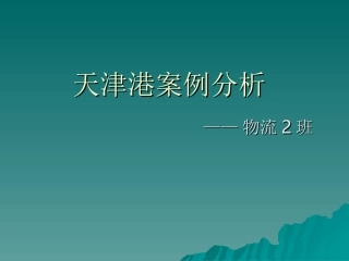 天津港案例分析