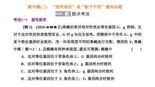 微专题致死效应或配子不育遗传问题