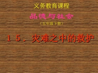 未来版品社五下灾难之中的救护课件