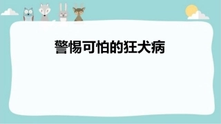 五年级安全教育 警惕可怕的狂犬病