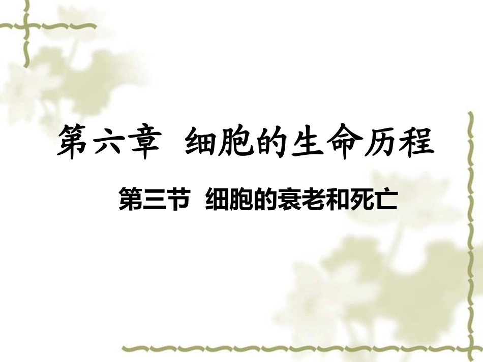 细胞的衰老和死亡共_第1页