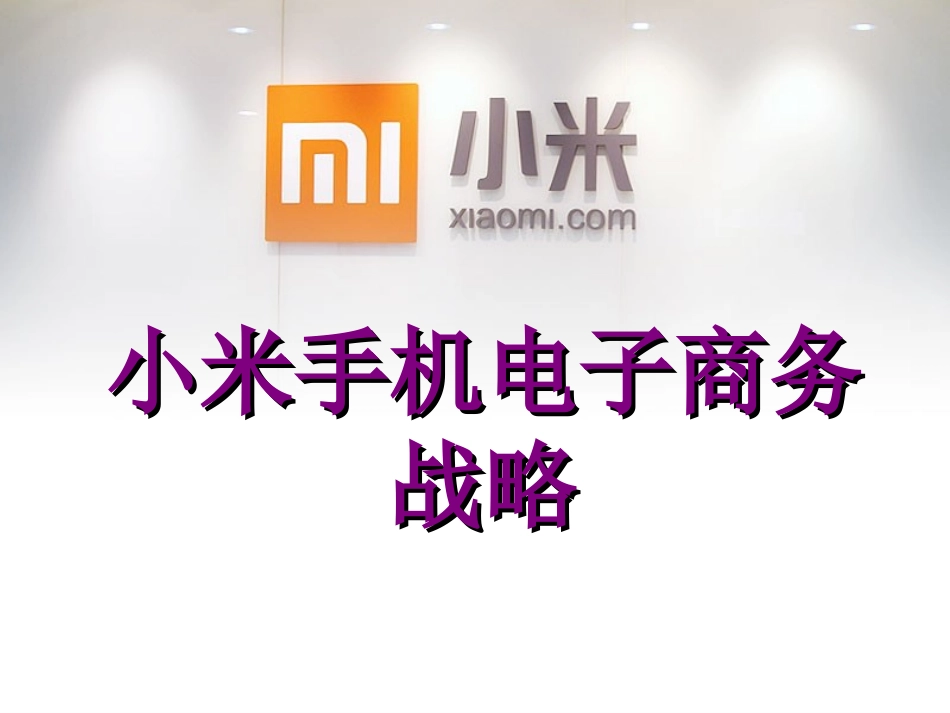 小米电子商务战略的规划分析_第1页