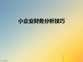 小企业财务分析技巧