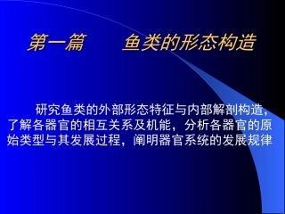 形态学鱼类学第一章