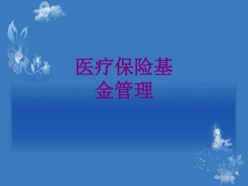 医疗保险基金管理优质课件_第1页