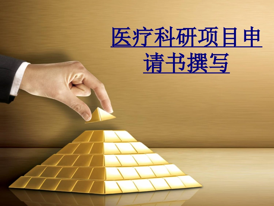 医疗科研项目申请书撰写优质课件_第1页