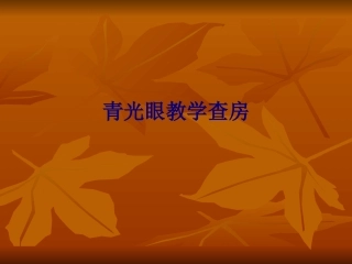 医学青光眼教学查房专题培训课件