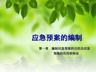 应急预案的编制