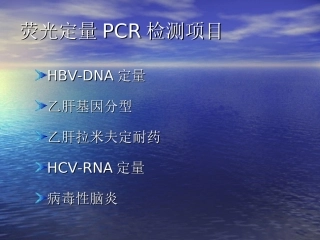 荧光定量PCR检测项目