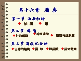 脂类有机化学