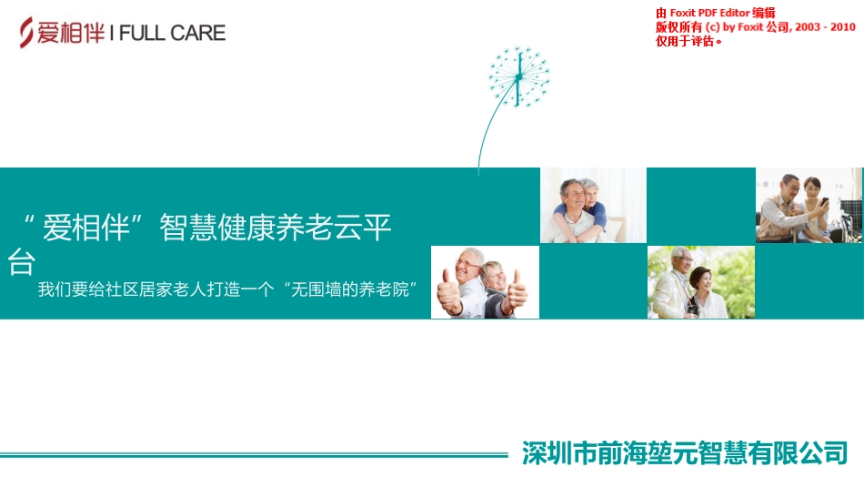 智慧健康养老云平台商业计划书_第1页