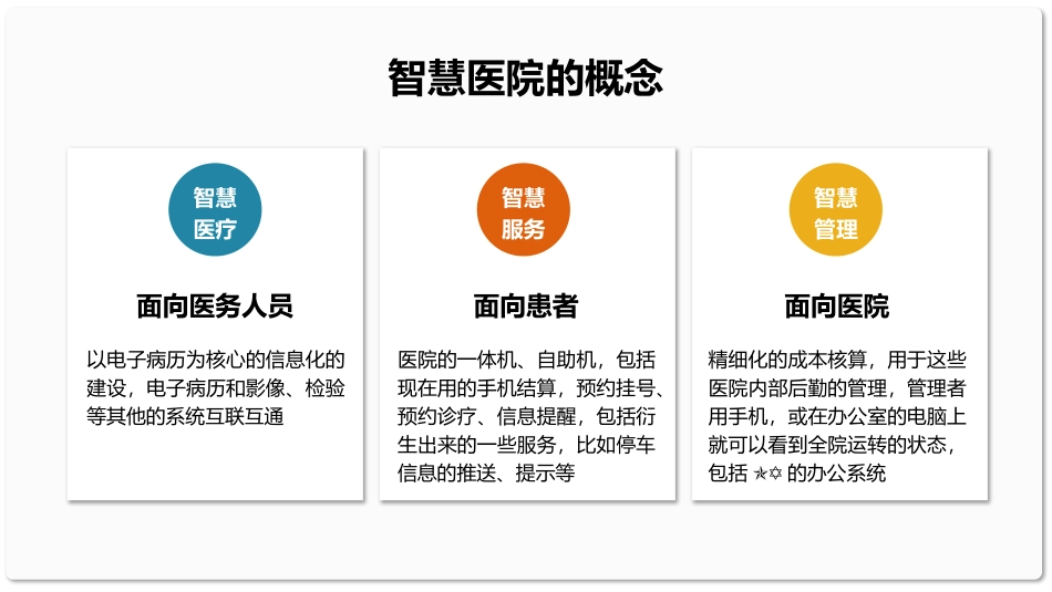 智慧医院的概念与理解进一步完善预约诊疗制度加强智慧医院建设_第1页