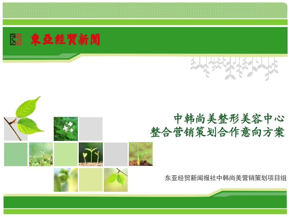 中韩尚美整形美容中心整合营销策划合作意向方案_第1页
