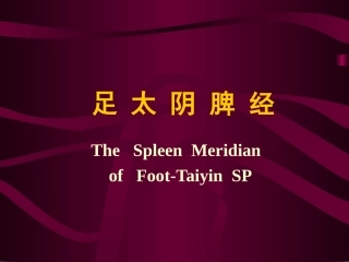足太阴脾经教学课件
