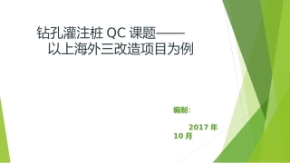 钻孔灌注桩控制要点说明