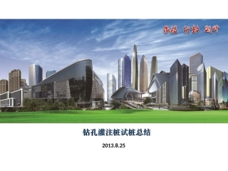 钻孔灌注桩试桩总结