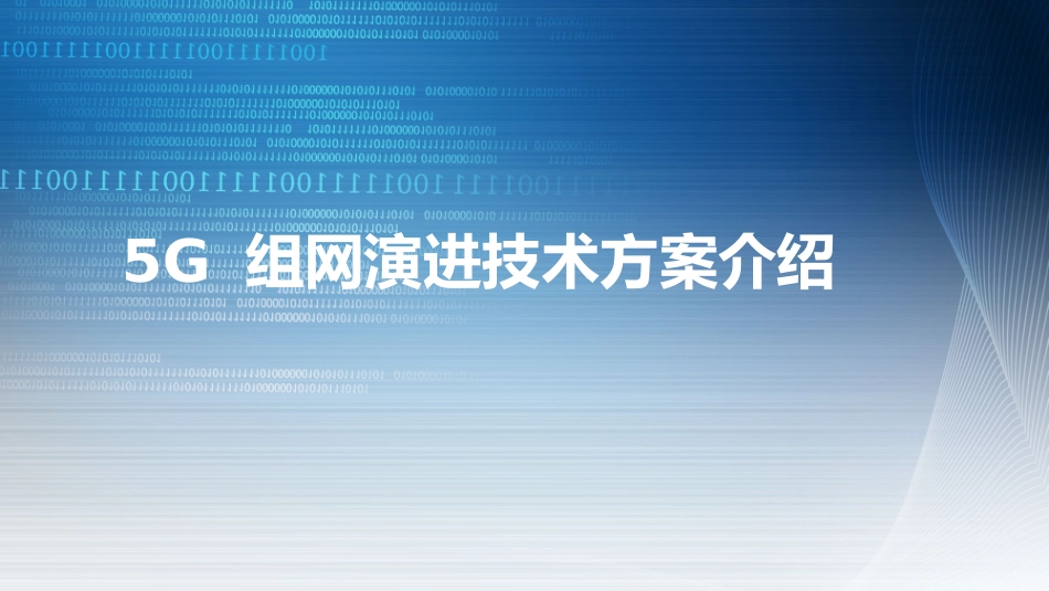 5G 组网演进技术方案介绍_第1页
